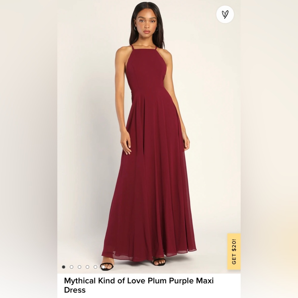 Used lulu’s mythical dress burgundy size XS